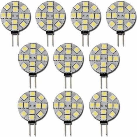 Lot de 10 Ampoules LED G4 DC 12V Non Dimmables Blanc 6000K Remplacement pour Ampoules Halogènes 20W pour Cuisine Camping-Car RV Remorque Bateau-LARGEIGHT (1/5)