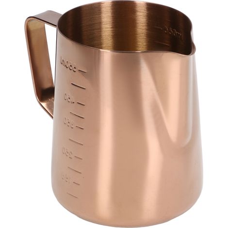 Pichet à lait 550 ml avec graduation, en acier inoxydable or rose, pour mousser le lait et faire mousser le café. (1/5)