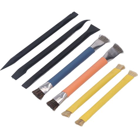 Lot 7 pcs outil ouverture et brosse nettoyage ABS acier inox double bout anti dérapant smartphone tablette PC montre (1/5)
