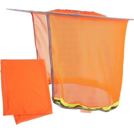 Housse de casque chantier orange Healeved, fabriquée en maille respirante avec visière pour la