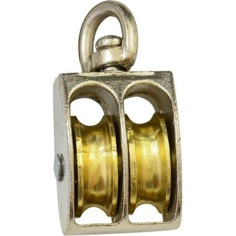 Poulie Double - 3/4 Pouces - Pour Corde Jusqu'à 5 Mm - Rotative - 1 Pièce (1/2)