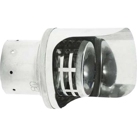 CAPPELLO ORIZZONTALE A GRIGLIA INOX MONOPARETE Ø100 mm