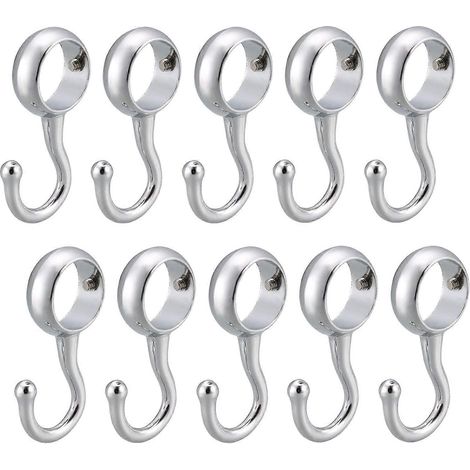 Barre tubulaire de 25 mm de diamètre pour armoire, crochets pour sacs à main, vêtements et manteaux (lot de 10)
