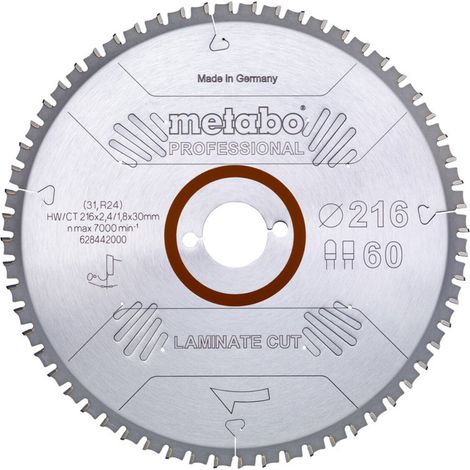 Sägeblatt Metabo laminate cut professional 216x30 Z60 FZ/TZ 0Grad (1/3)