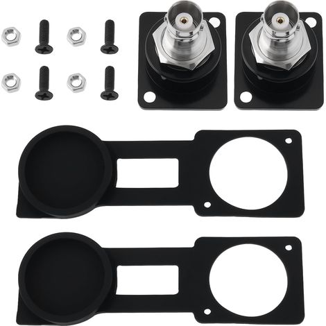 2 Sets Connecteurs de Montage sur Panneau BNC Type D 50 Ohm 31x26mm avec Couvercle étanche pour équipement de Communication de Surveillance (1/5)