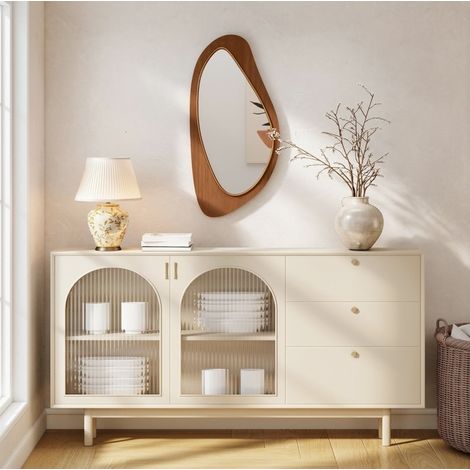 Espejo mural ventana 91,5 x 45 x 3 cm en madera natural OKMYHOME (1/5)