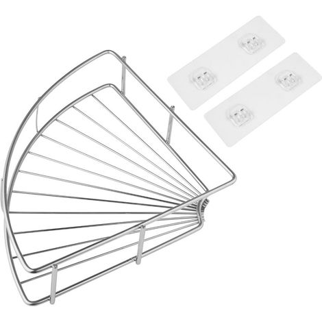Etagere D'Angle - Acier Inoxydable - Adhésif Pour Murs Lisses - 22 X 22 X 6 5 Cm - Salle De Bain Cuisine Garage - 1 Piece (1/5)