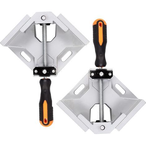 Pince à Angle Droit à 90 Degrés, 2pcs Serre-Joint à Angle Droit en Alliage d'Aluminium Machoire Étau d'Angle Reglable 70 mm Pince d'Angle pour Outils à Main Bricolage (1/5)