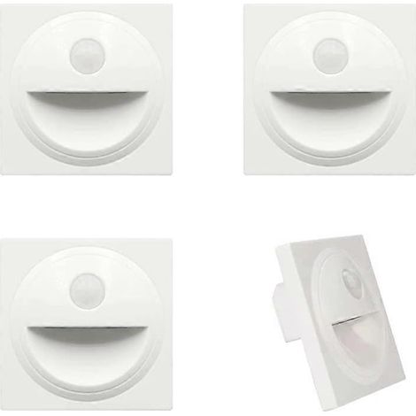 Applique murale encastrée LED pour escalier, éclairage de marches, lampe d'escalier avec détecteur de mouvement, plastique IP20 (blanc, 3000K) (1/5)