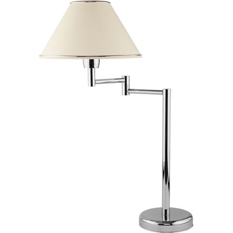 Lampada da tavolo regolabile Begamo Jupiter cromata ecru E27 15W