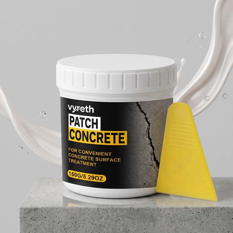 Produit de réparation pour béton à usage quotidien : chaussées, chantiers, maisons, murs – Répare et étanchéifie les fissures du béton – 150 g + grattoir  1 -- AKRACING (1/5)