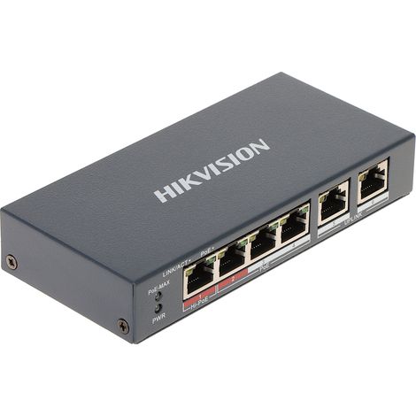 Switch POE a 4 porte Hikvision DS-3E1106HP-EI (1/5)