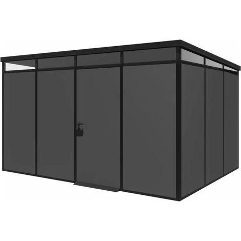 casetta da giardino prefabbricata in pvc e alluminio artplast "modulare" nero e grigio 3x4 mt (1/3)