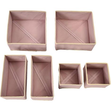 6 cajas organizadoras para ropa interior, organizador de armario para sujetadores, corbatas y calcetines.