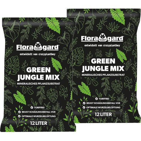 Floragard Green Jungle Mix mineralisches Pflanzsubstrat 2 x 12L (1/4)