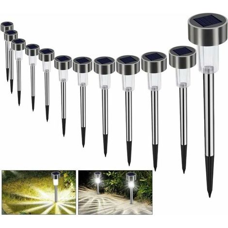 Lampes solaires de pelouse d'extérieur 12 pcs Lampes de jardin étanches sans fil Décoration (1/5)