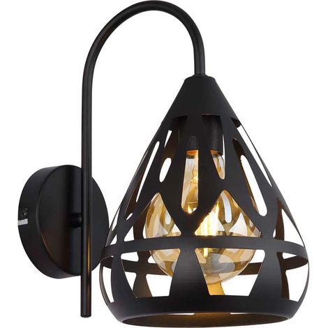 Wandleuchte Wandlampe Flurleuchte Schlafzimmerlampe Schwarz Dekor Spot