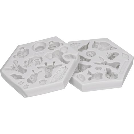 2er-Set Silikonformen mit Tiermotiven für Fondant, Schokolade, Seife und Kuchen – Backform, Grau (1/5)