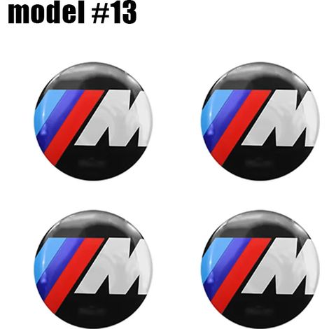 (Autocollant BMW - Modèle 13,60 mm) - Lot de 4 autocollants pour jantes de voiture, cache-moyeu, emblème, badge, compatibles avec BMW E36, E39, E46, E60, E70, E87, E90, E92 et M4. (1/5)