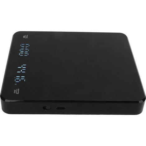 Digitale Kaffeewaage 3 kg/0,1 g mit Timer, unsichtbarem LED-Display, USB-Ladeanschluss, mattschwarz (1/5)