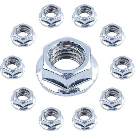 10 Pièces Écrou de Tronçonneuse pour Husqvarna 346XP, 445, 450, 455, K1250, K1260, 51, 61, 154 et plus de Modèles, Écrou Hexagonal Universel en Acier Inoxydable Pièces de Rechange (1/4)