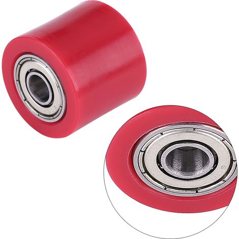 Galet tendeur de chaîne universel 8 mm, guide-chaîne pour moto tout-terrain enduro rouge (1/5)