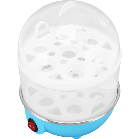 Cuiseur à œufs domestique 350 W, 2 niveaux, 14 œufs par cuisson, arrêt automatique, sécurité, durable, en polypropylène (PP), avec verre doseur. (1/5)