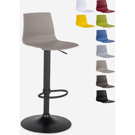 Sgabello cucina bar design base nero opaco regolabile Grand Soleil Imola Matt - Beige Juta (1/5)