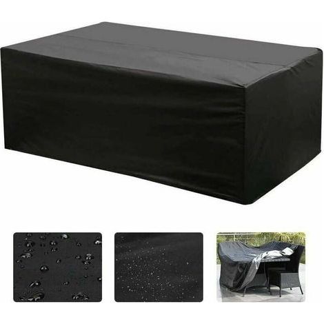 Housse rectangulaire Oxford pour mobilier de jardin, protection UV (213 x 132 x 74 cm) (1/5)