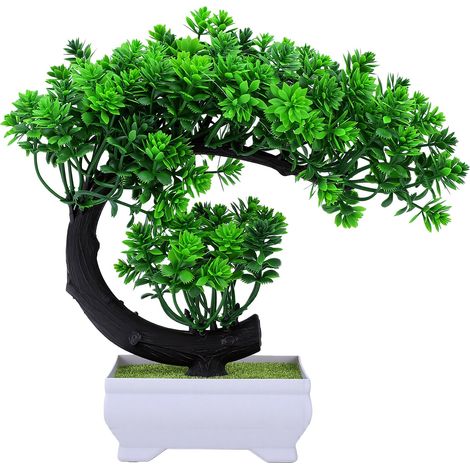 Petites plantes artificielles décoratives pour bureau, bonsaï artificiel avec pot pour la maison, la chambre et le bureau (1/5)
