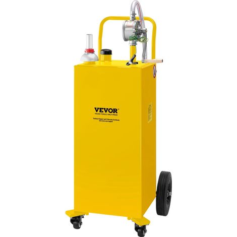Bidon d'essence de 30 gallons (114 litres), réservoir de stockage d'essence et 4 roues, avec pompe de transfert manuelle, conteneur de carburant essence/diesel pour voitures, tondeuses à gazon, VTT, b (1/5)