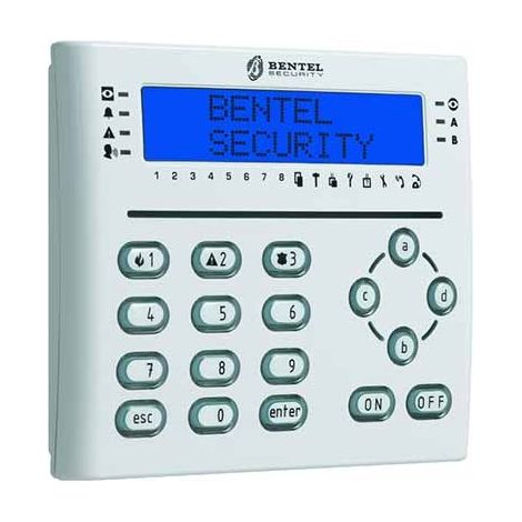 Bentel absoluta T-WHITE tastiera lcd bianca con lettore di prossimità e Terminali I/O