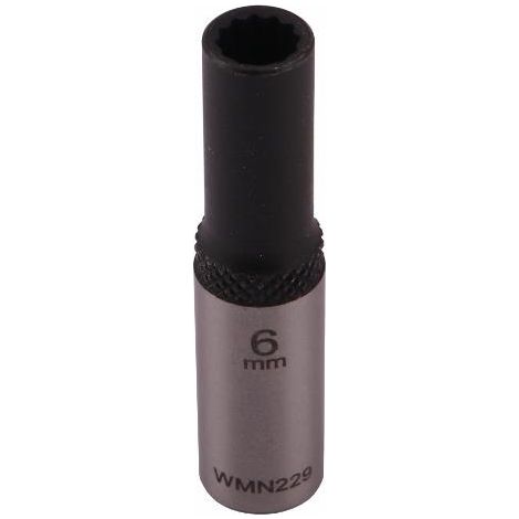 Douille 1/4" à douze pans. 6 mm. de longueur. CrV50BV30. DIN 3124. Waryński (1/4)
