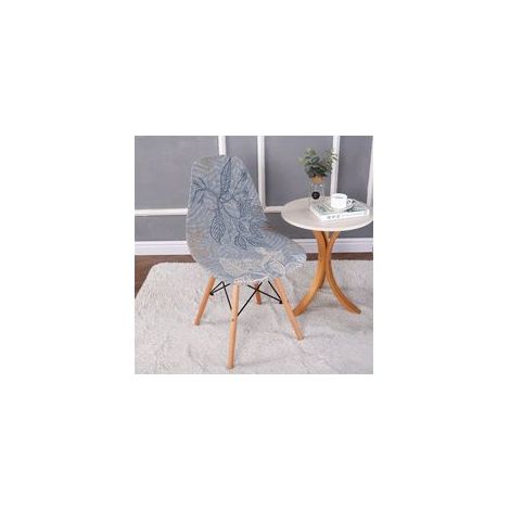 TAISHENGDA – Set mit 2 dehnbaren Stuhlhussen mit Muschelmuster, modern bedruckt, rutschfest und staubdicht (1/5)