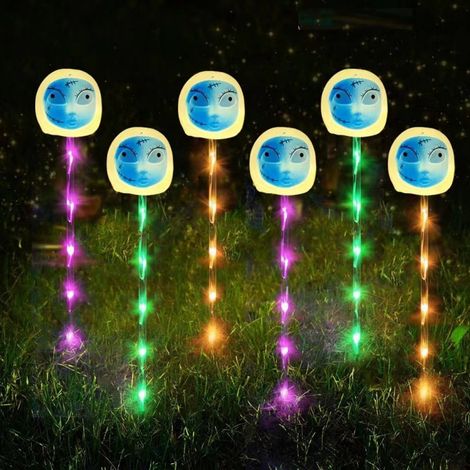 Piquets lumineux LED d'Halloween visage de monstre bleu pour jardin extérieur, lampe décorative IP65, commande par bouton, tension 1,2V DT-15 (1/5)