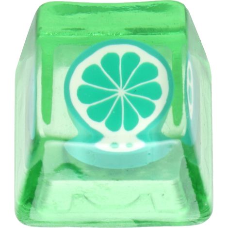 Keycap Artisanal en Résine Anticorrosion pour Clavier Mécanique, Design Vert Citron Éclatant