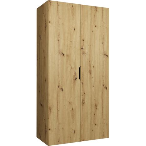 Armoire Hartford 509, Chêne Artisan, 202x100x50cm, Portes d'armoire: Avec des charnières, Nombre d'étagères: 0