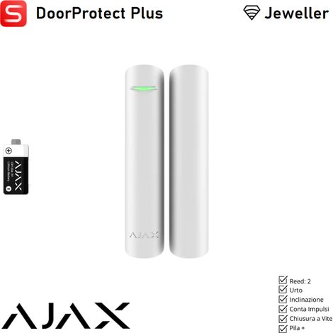 133198 - Superior - Superior DoorProtect Plus Jeweller (8EU) - Detector inalámbrico de apertura, impactos e inclinación (Edición Superior) - color white - Ajax seguridad profesional