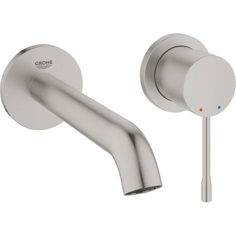 GROHE 29192DC1 Robinet mural lavabo 2 trous Essence 291921 FMS portée 183 mm super steel (1/3)