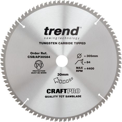 Trend CSB/AP30584 Saw Blade Aluminium & Plastic 305mm x 84T x 30mm (1/5)