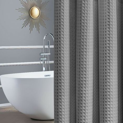 Rideau de douche, Ecran de douche, Paroi de douche, Antibactérien lavable, 180 x 180cm, Poinçonnage interdit (1/5)