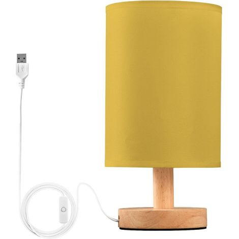 Veilleuse de chevet avec port de charge USB, lumières jaunes topaze pour vision nocturne salon (1/5)