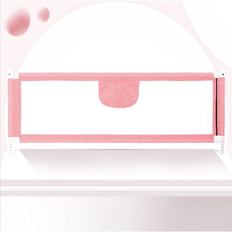 Aqrau 1.8M Barrière de Lit, Barrière de Sécurité pour Lit de Bébé, Protection Contre les Chutes, Réglable Hauteur, Durable et facile à installer, Rose