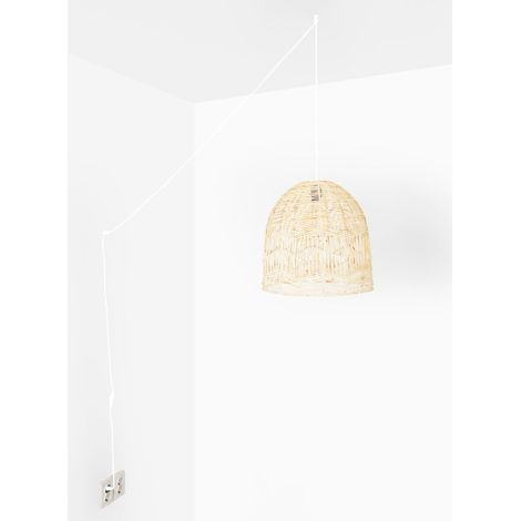 Lámpara Colgante De Mimbre "NORMA" - Ø45cm - Con Interruptor (1/5)