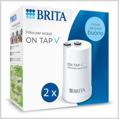 ON TAP V (600 L) Lot de 2 cartouches de filtre à eau de rechange pour une eau durable de bon goût, réduit les micro particules, PFAS, métaux lourds et autres substances qui altèrent le goût (1/5)