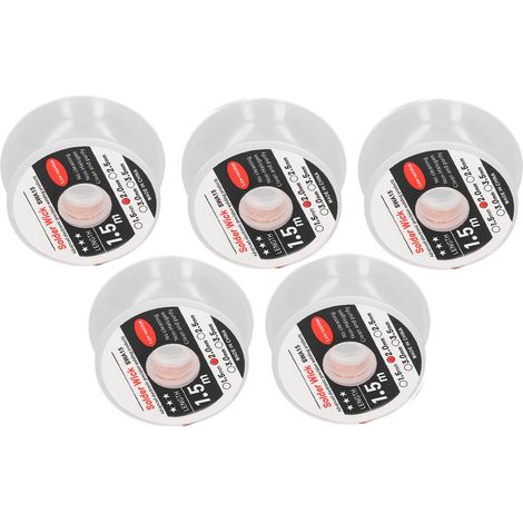 5 Lötlitzen für präzises Löten von Elektronikbauteilen, keine Reinigung erforderlich, minimale Rückstände, 1,5 Meter, 2,0 mm (1/5)