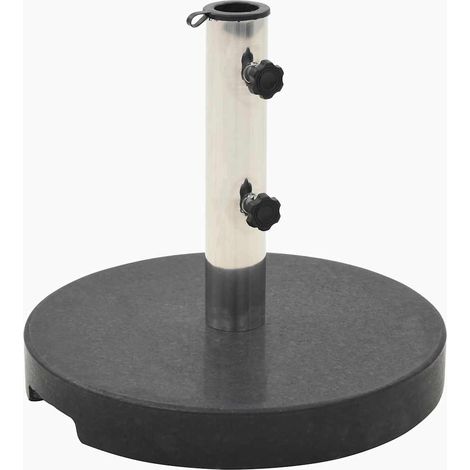 Parasol Base Black Granite and Stainless Steel 20 kg vidaXL