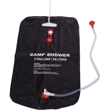 (Noir)Sac de douche solaire de camping - Portable avec pomme de douche amovible - Protection de l'environnement (1/4)