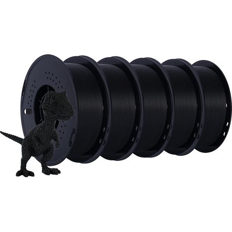 Filamento 3D, bobinas a granel de 5 kg, selección de materiales versátil, 5 kg HS-PLA negro (1/2)