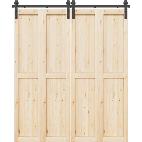 Schiebetürbeschlag-Set 183 cm Stahl Schwarz